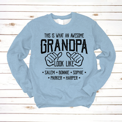 Lofaris Personalized Awesome Grandpa And Kids Sweatshirt