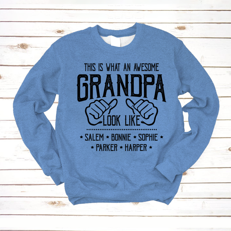 Lofaris Personalized Awesome Grandpa And Kids Sweatshirt