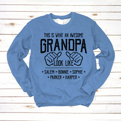 Lofaris Personalized Awesome Grandpa And Kids Sweatshirt