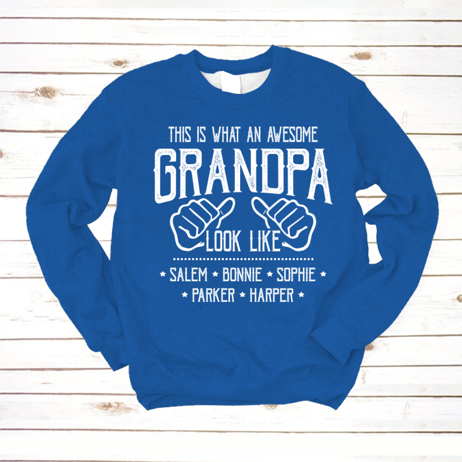 Lofaris Personalized Awesome Grandpa And Kids Sweatshirt