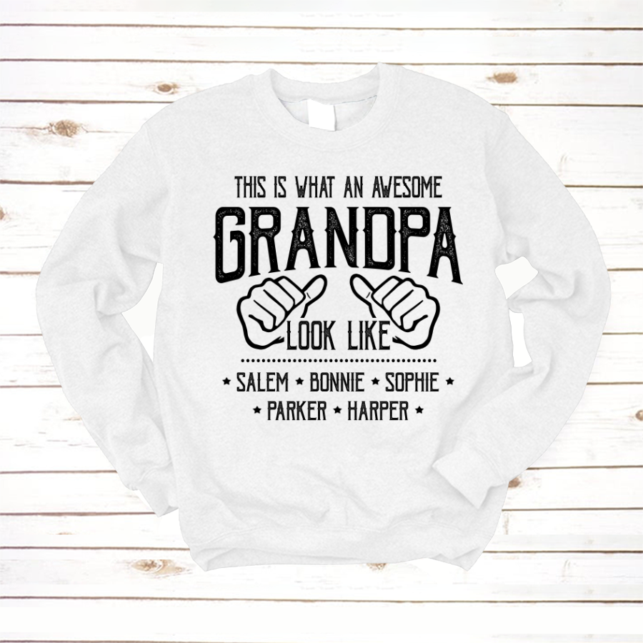 Lofaris Personalized Awesome Grandpa And Kids Sweatshirt