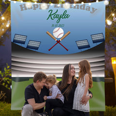 Lofaris Personalized Baseball Birthday Backdrop Decor