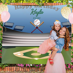 Lofaris Personalized Baseball Birthday Backdrop Decor