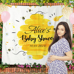 Lofaris Personalized Bee Fly And Honey Baby Shower Backdrop