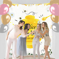 Lofaris Personalized Bee Fly And Honey Baby Shower Backdrop