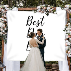 Lofaris Personalized Best Day Ever Wedding Backdrop with Names