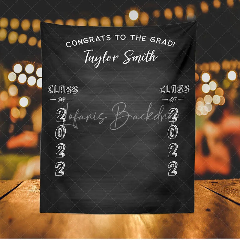 Lofaris Personalized Black College Graduation Backdrop Banner