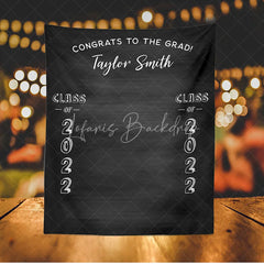 Lofaris Personalized Black College Graduation Backdrop Banner