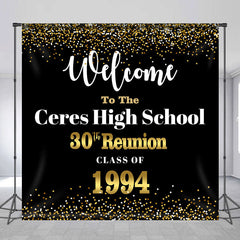 Lofaris Personalized Black High School 30th Reunion Backdrop