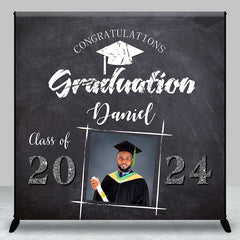 Lofaris Personalized Blackboard Cap Graduation Backdrop