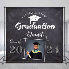 Lofaris Personalized Blackboard Cap Graduation Backdrop