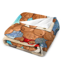 Lofaris Personalized Body Builder Boy Coastal Beach Blanket