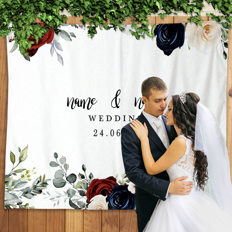 Lofaris Personalized Boho Floral Backdrop For Wedding