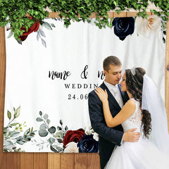 Lofaris Personalized Boho Floral Backdrop For Wedding