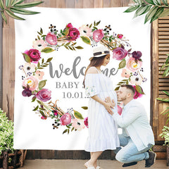 Lofaris Personalized Boho Flowers Photo Baby Shower Backdrop