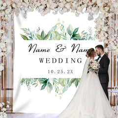 Lofaris Personalized Boho Greenery Wedding Backdrop Banner
