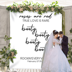 Lofaris Personalized Boho White Quote Wedding Backdrop