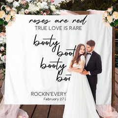 Lofaris Personalized Boho White Quote Wedding Backdrop