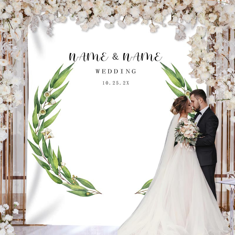 Lofaris Personalized Boho Wreath Wedding Backdrop Decor