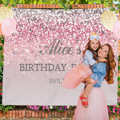 Lofaris Personalized Bokeh Glitter Gradient Birthday Backdrop