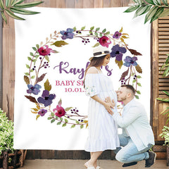 Lofaris Personalized Booth Flowers Baby Shower Backdrop