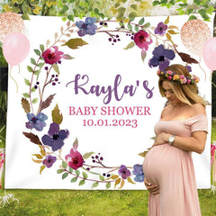 Lofaris Personalized Booth Flowers Baby Shower Backdrop