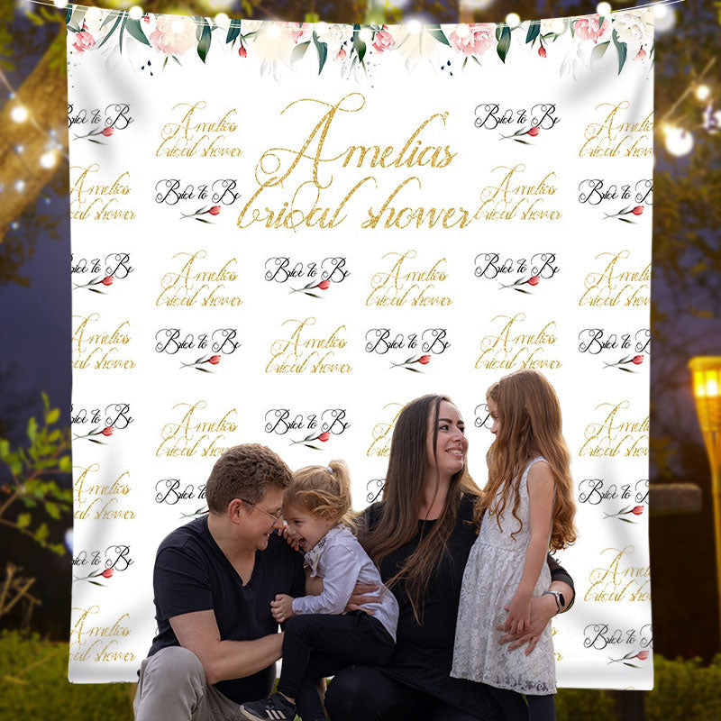 Lofaris Personalized Bridal Shower Step And Repeat Backdrop