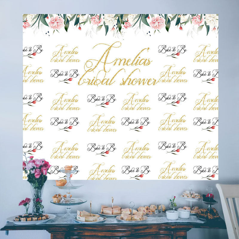 Lofaris Personalized Bridal Shower Step And Repeat Backdrop
