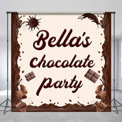 Lofaris Personalized Brown Chocolate Liquid Beige Party Backdrop