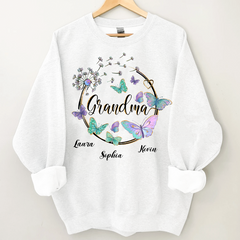 Lofaris Personalized Butterfly Dandelion Auntie Sweatshirt