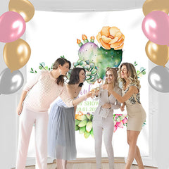 Lofaris Personalized Cactus Succulent Baby Shower Backdrop