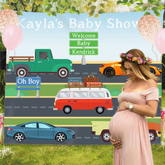 Lofaris Personalized Car Truck Baby Shower Backdrop