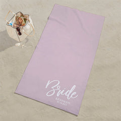 Lofaris Personalized Classic Elegance Wedding Party Beach Towel