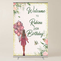 Lofaris Personalized Classic Floral Balloon Girl Welcome Sign