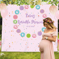 Lofaris Personalized Colored Doughnuts Baby Shower Backdrop