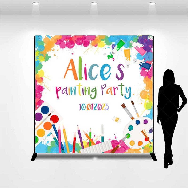 Lofaris Personalized Colorful Pigment Painting Party Backdrop
