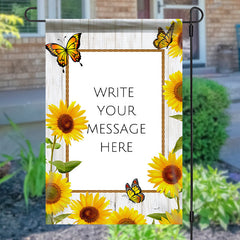 Lofaris Personalized Country Sunflowers Message Garden Flag