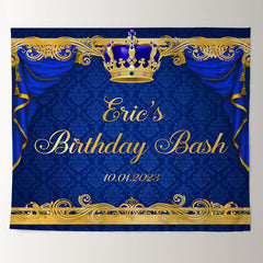 Lofaris Personalized Crown Royal Blue Text Birthday Backdrop
