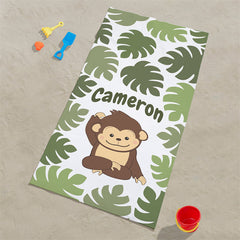 Lofaris Personalized Cute Animal And Name Beach Towel For Kids
