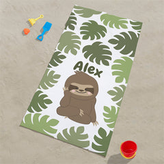 Lofaris Personalized Cute Animal And Name Beach Towel For Kids