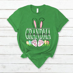 Lofaris Personalized Cute Grandma Easter Eggs Kids T-Shirt