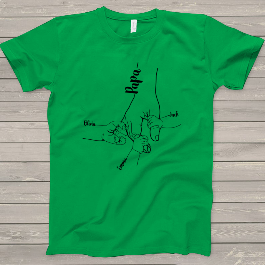 Lofaris Personalized Dad And Kids Hands Fathers Day T - Shirt