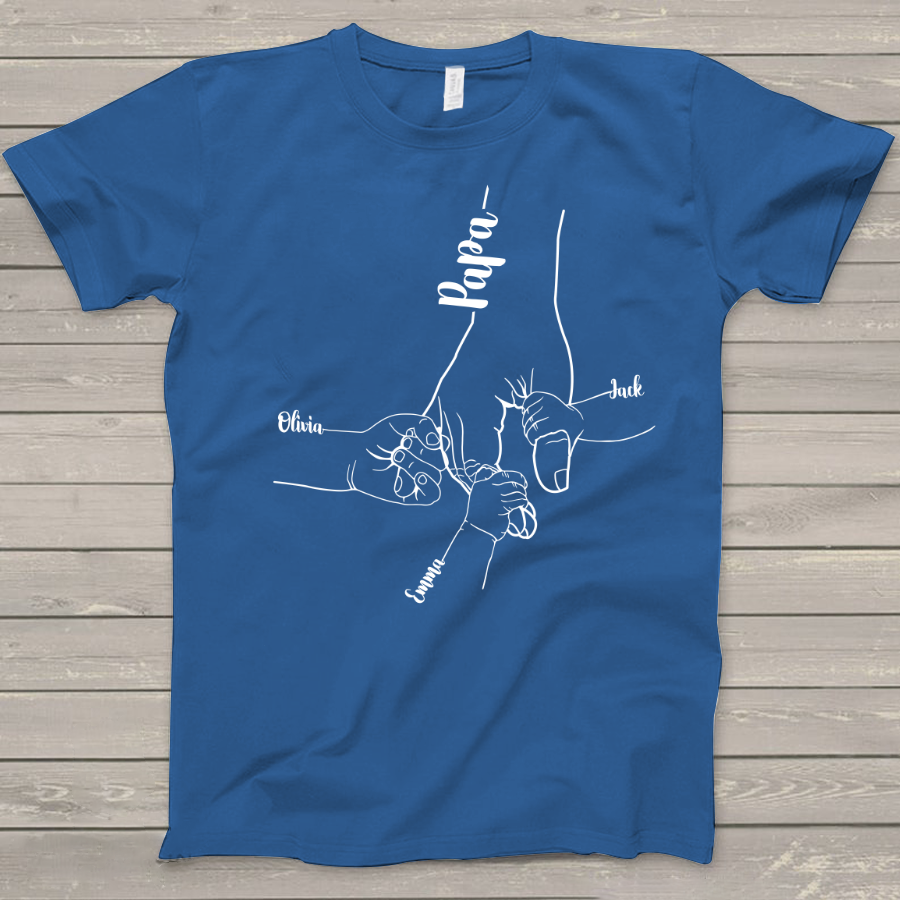 Lofaris Personalized Dad And Kids Hands Fathers Day T - Shirt