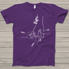 Lofaris Personalized Dad And Kids Hands Fathers Day T - Shirt