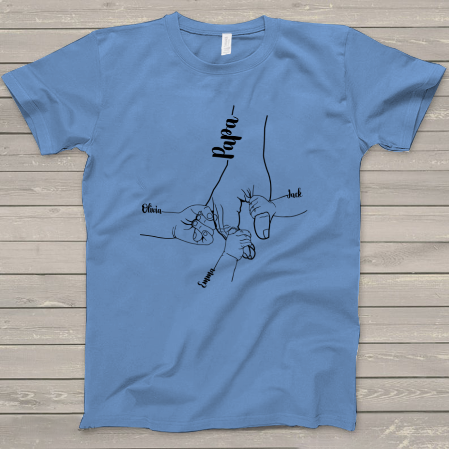 Lofaris Personalized Dad And Kids Hands Fathers Day T - Shirt