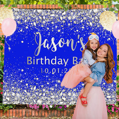 Lofaris Personalized Diamond Blue Birthday Bash Backdrop