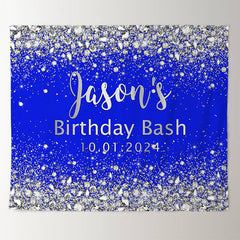 Lofaris Personalized Diamond Blue Birthday Bash Backdrop