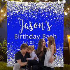 Lofaris Personalized Diamond Blue Birthday Bash Backdrop