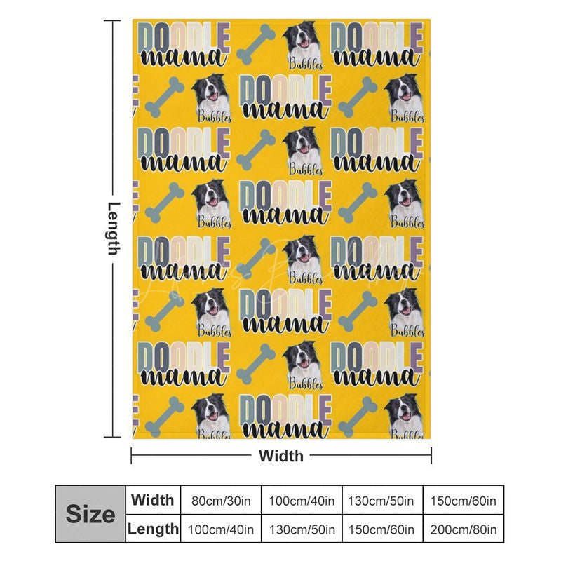 Lofaris Personalized Dog Photo Bones Doodle Mama Blanket