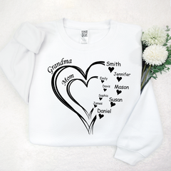 Lofaris Personalized Double Love Mom Grandma Kids Sweatshirt